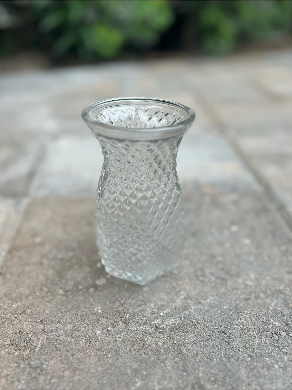 Vintage Hoosier Glass Diamond-Cut Vase #4071 Pineapple Pattern